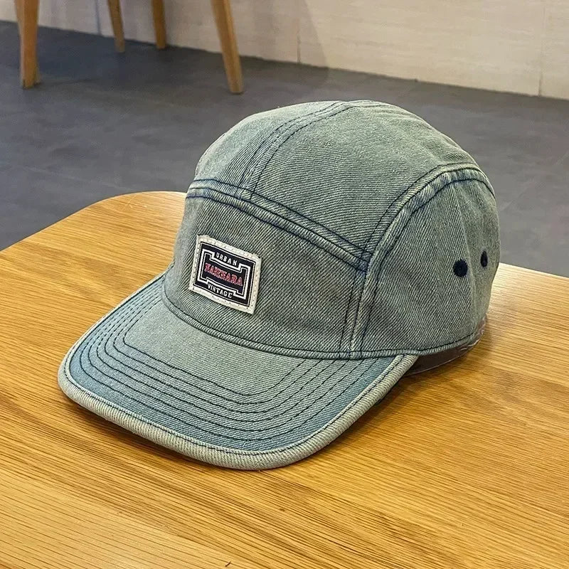 Vintage Flat Brim Denim Baseball Caps Male