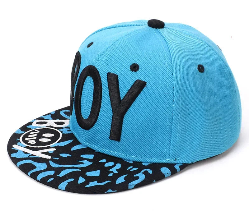 Unisex Kids Embroidered Hip Hop Snapback Cap