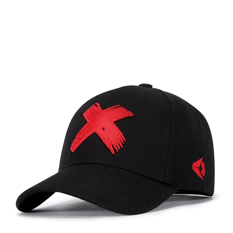 Unisex X Letter Embroidery Baseball Caps