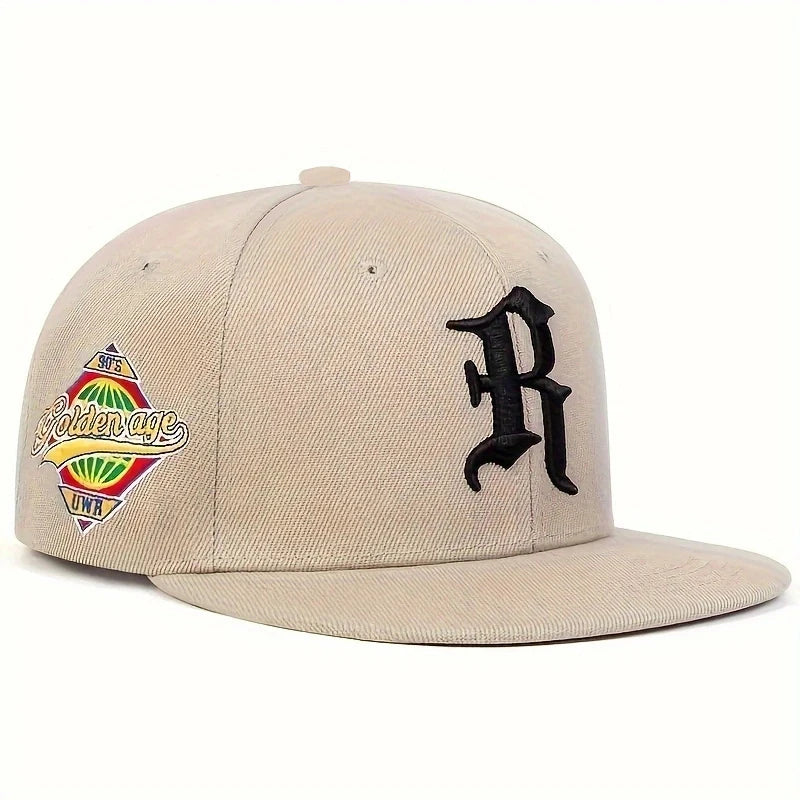 Casual Hip-Hop Punk Letter Embroidered Flat-Brimmed Snapback Cap