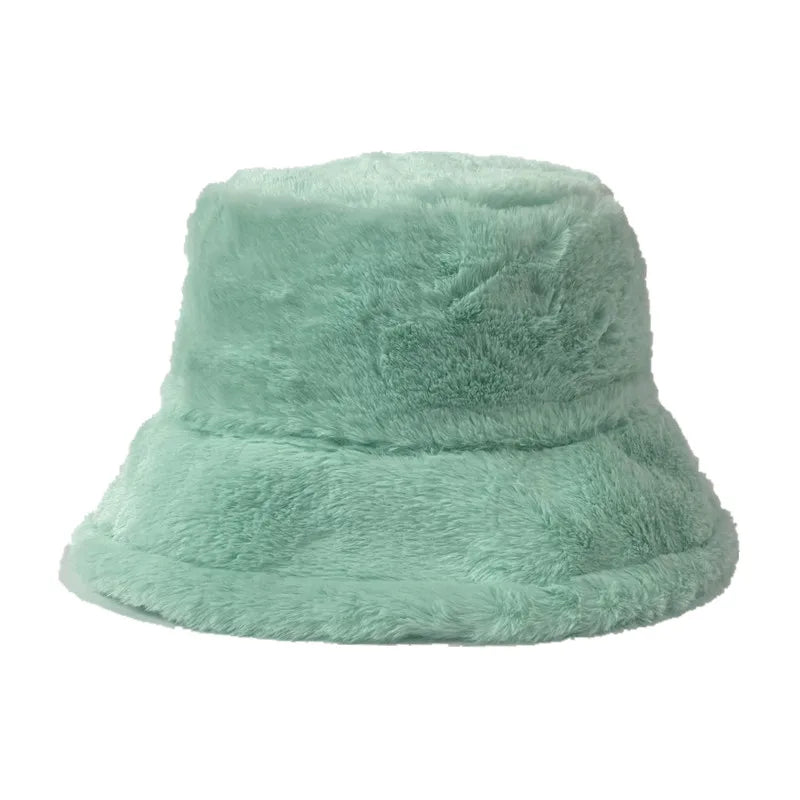Winter Bucket Hat Women's Fashion Leopard Panama Warm Hat For Women