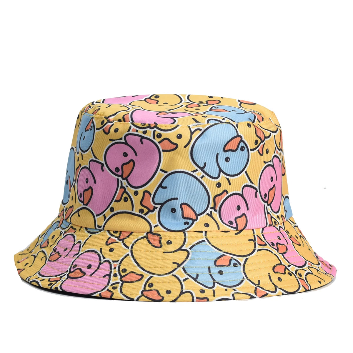 Cartoon Duck Bucket Hat Cute Printing Fisherman Hats For Men Women