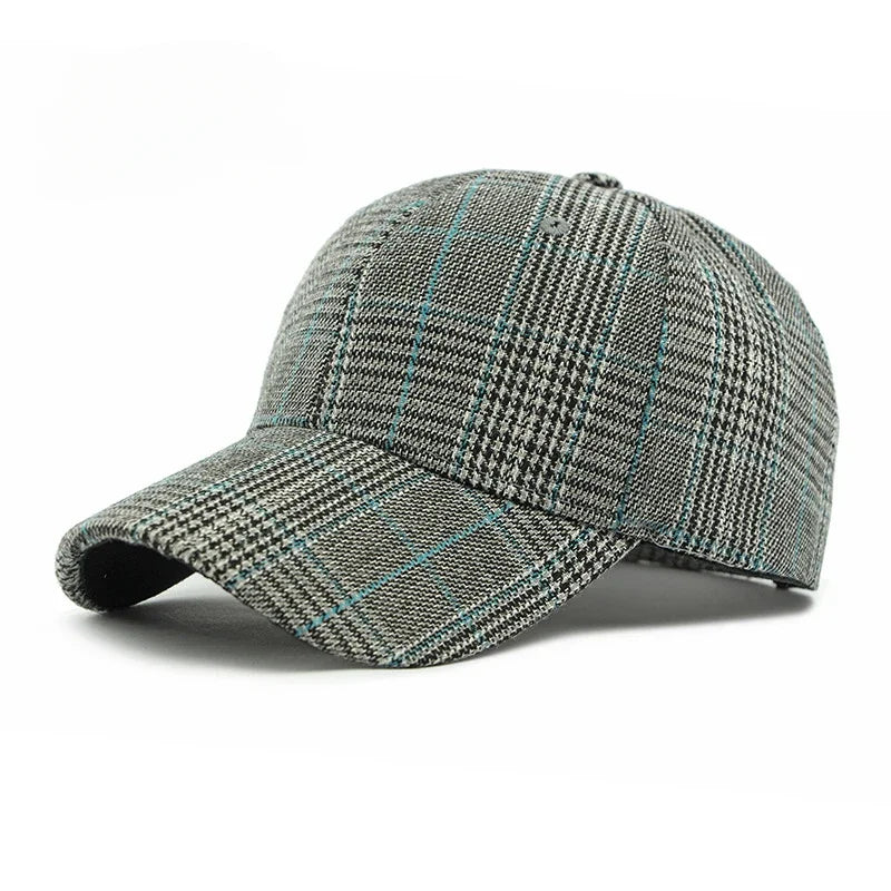 Hat Men's Spring Summer Outdoor Sunscreen Visor Classic Checkered Baseball Cap
