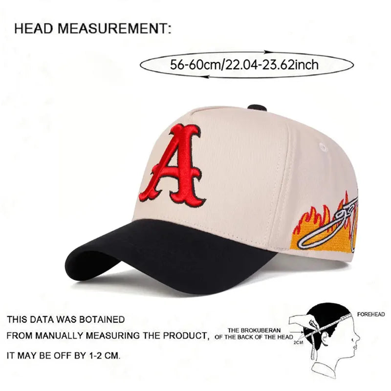 2025 Simple Fashionable New Baseball Hat A Letter Embroidered Street HipHop Hat