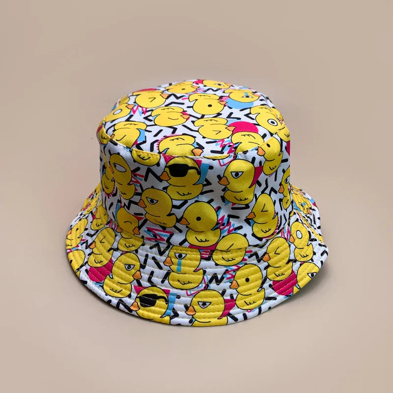 Cartoon Yellow Duck Bucket Hats New Unisex Cute
