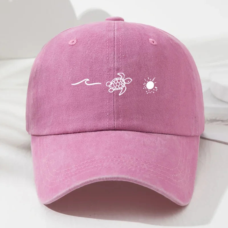 Turtle Pattern Printed Baseball Cap