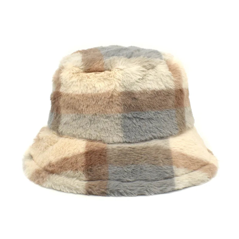 Winter Bucket Hat Women's Fashion Leopard Panama Warm Hat For Women