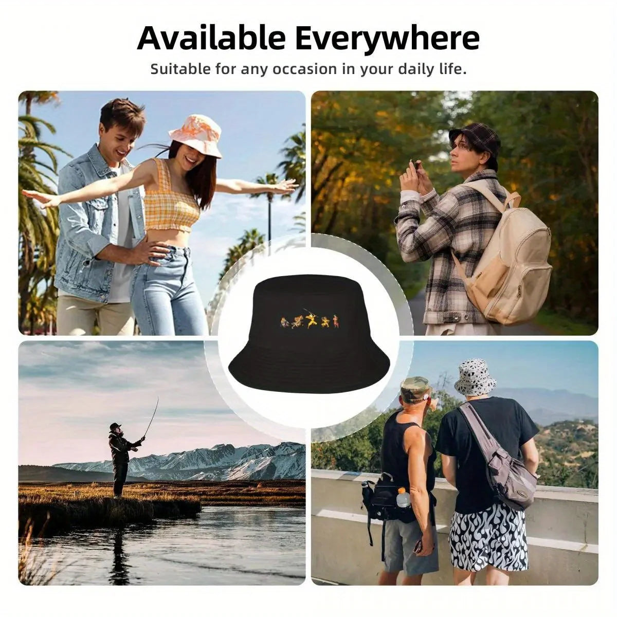 The Gaangs All Here Stylized Watercolor Portrait Bucket Hat