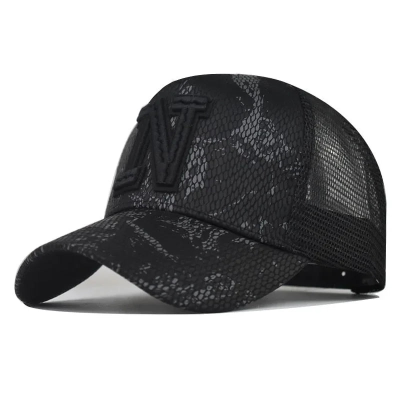 New Mesh Baseball Caps For Men Casual Embroidered Snap Back Mens Caps