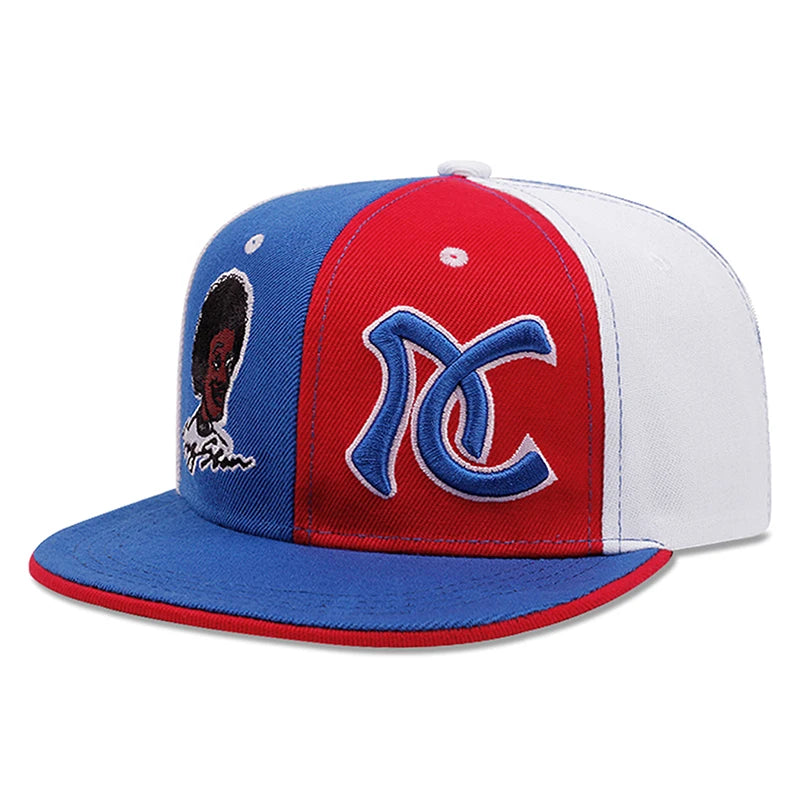 New Flat Edge Hat AC Embroidered Color Blocked Snapback Hat