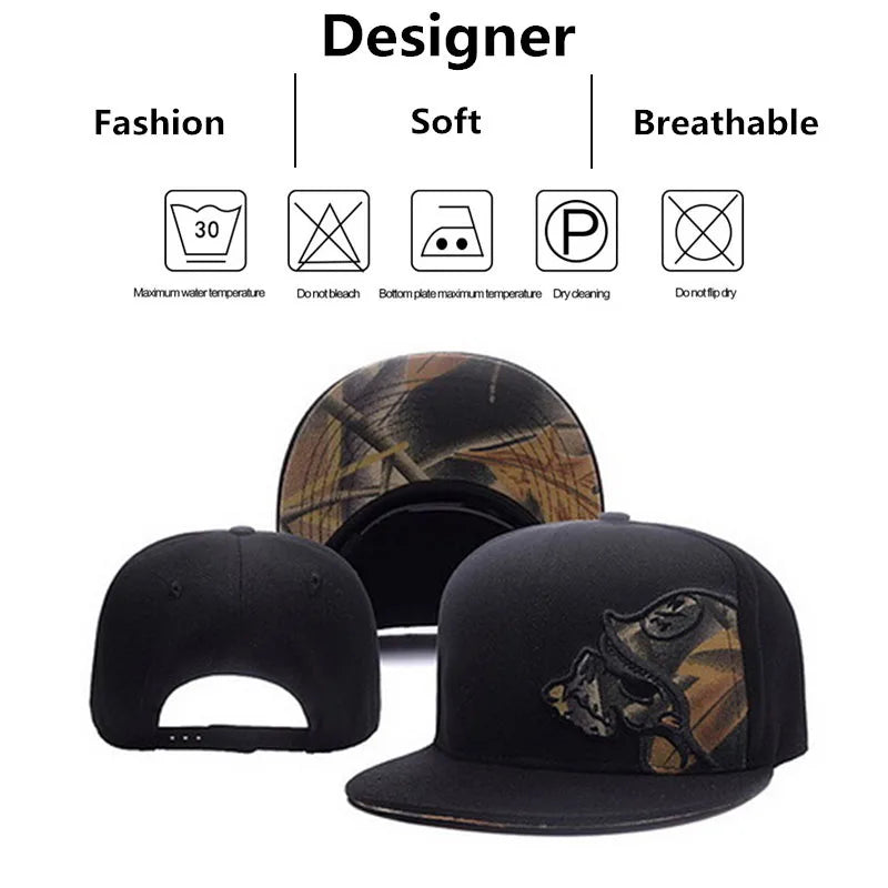 Unisex Helmeted Man Embroidery Hip-hop Hats Snapback Caps Baseball Caps
