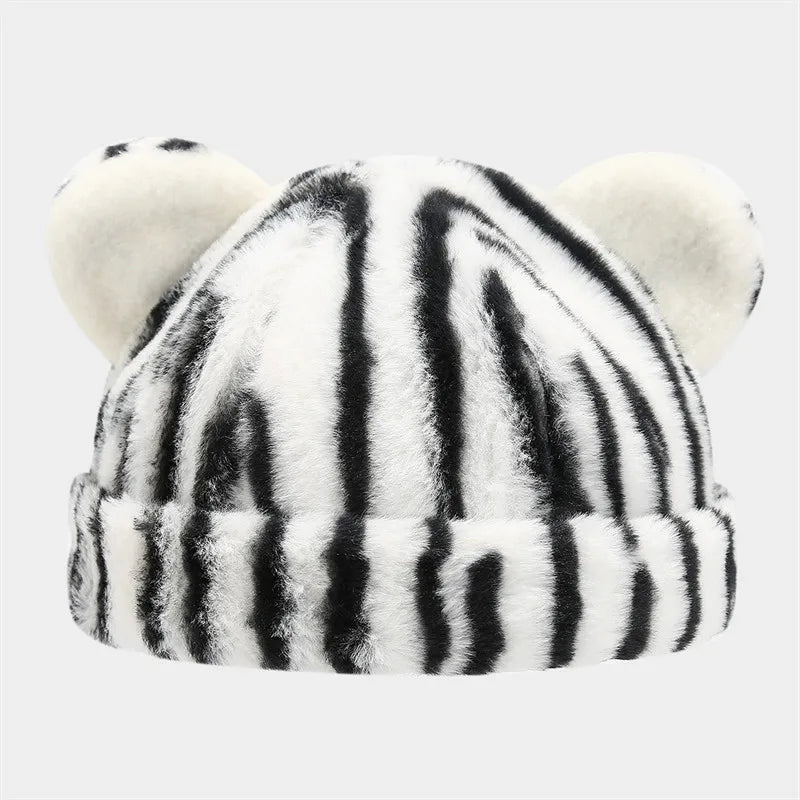 Autumn Winter Acrylic Print Thicken Knitted Hat