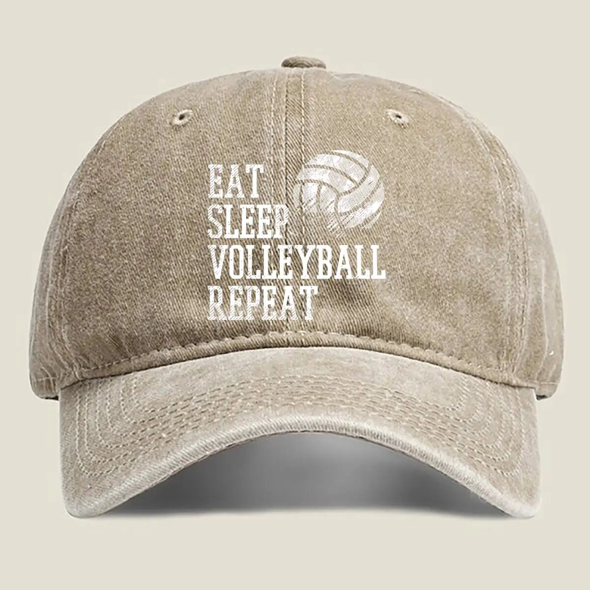 EAT SLEEP VOLLEYBALL REPEAT Washed Baseball Cap