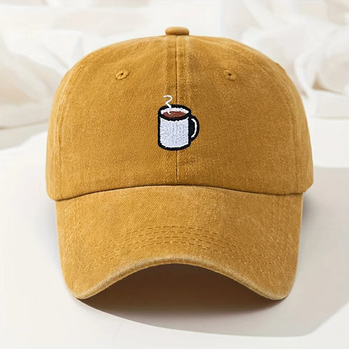 Baseball Cap Retro Washed Casual Hat Cup Embroidered Curved Hip Hop Hat Fishing Hat
