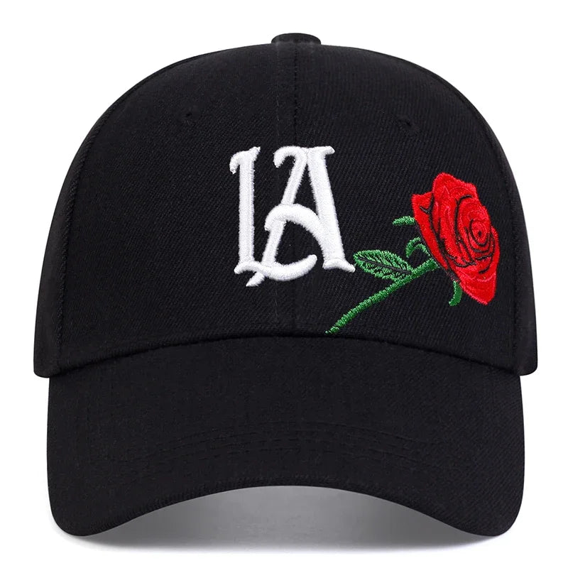 Unisex Rose Letter Embroidery Baseball Caps
