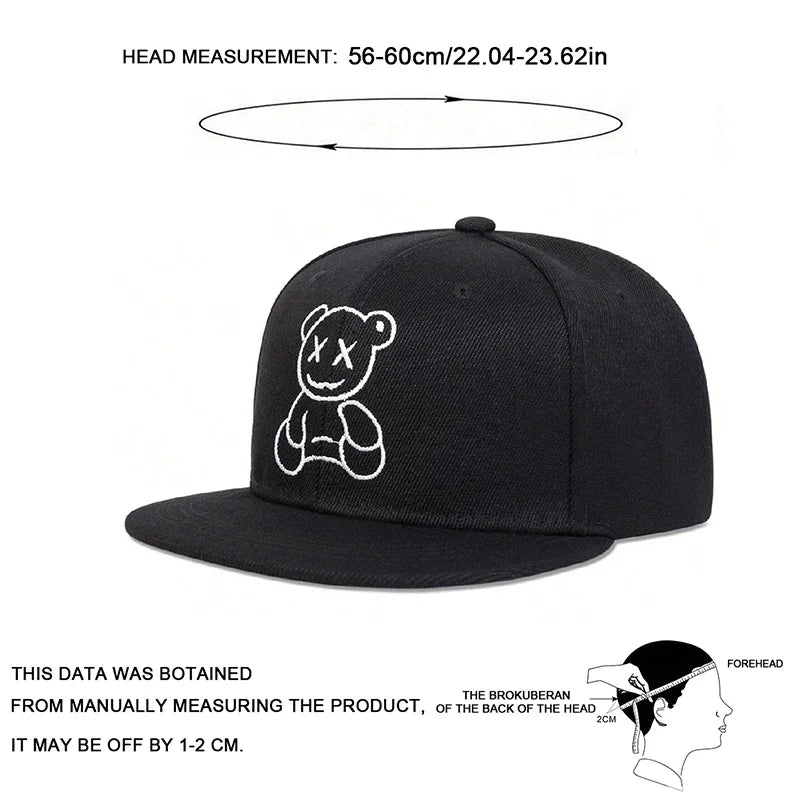Unisex XX Little Bear Embroidery Hip-hop Hats Snapback Caps