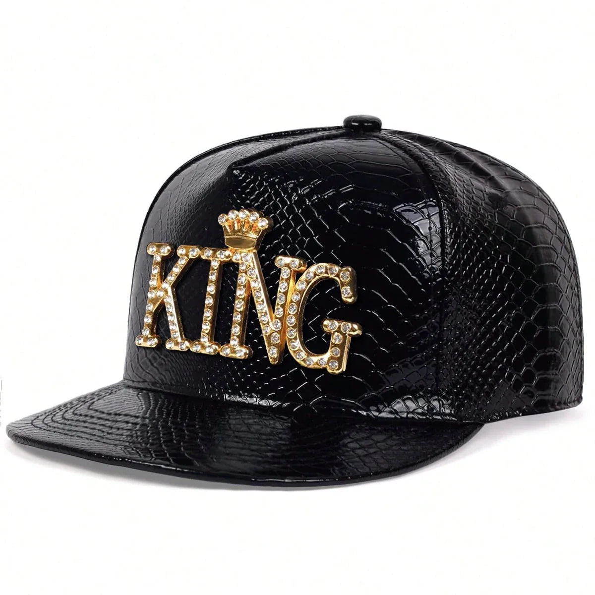 Unisex King Pattern Leather Hip hop Hats