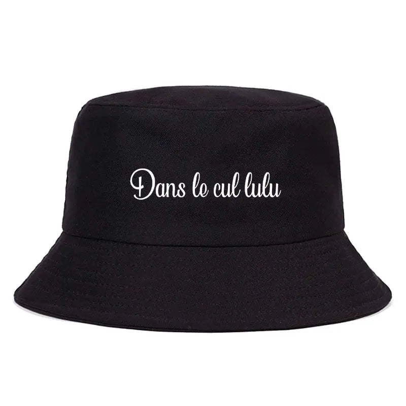 Dans Le Cul Lulu Reversible Bucket Hat Funny French Slang Print Summer Reversible Edgy Streetwear Cap Men Women