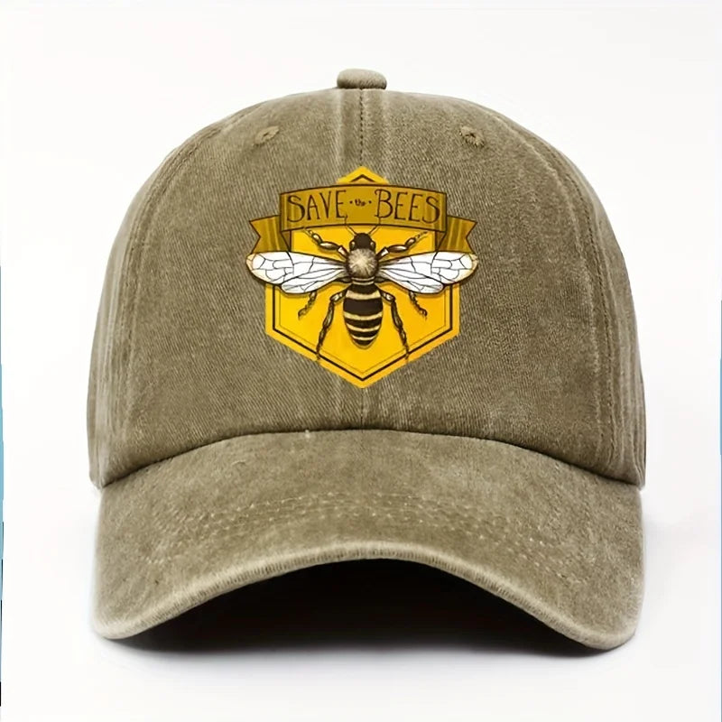 Bee Printed Baseball Cap