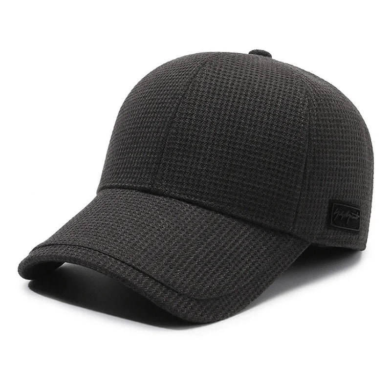 Men'S Winter Baseball Cap with Fleece Lining Thickened Windproof Ear Flap