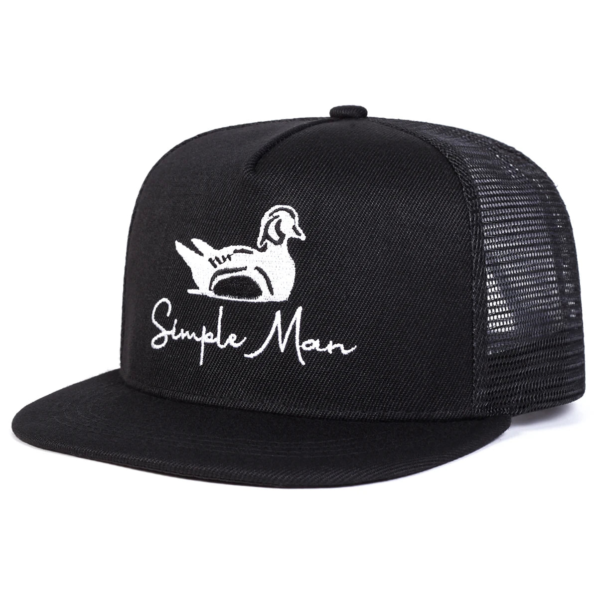 Unisex Simple Man Duck Embroidery Hip-hop Net Hats Baseball Caps Sunscreen Hat Snapback Caps