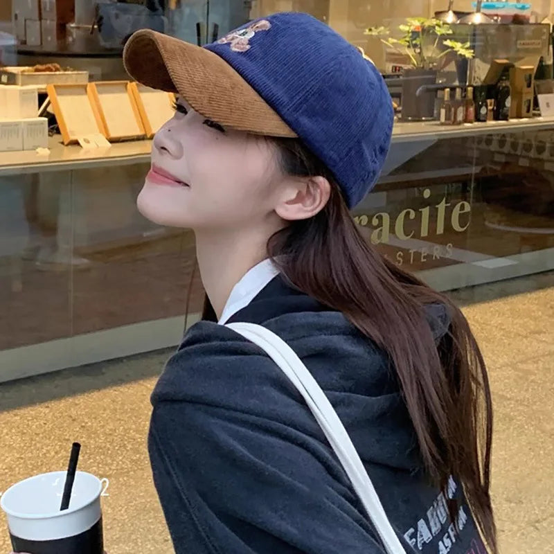 Adorable Teddy Bear Embroidery Baseball Hats Outdoor