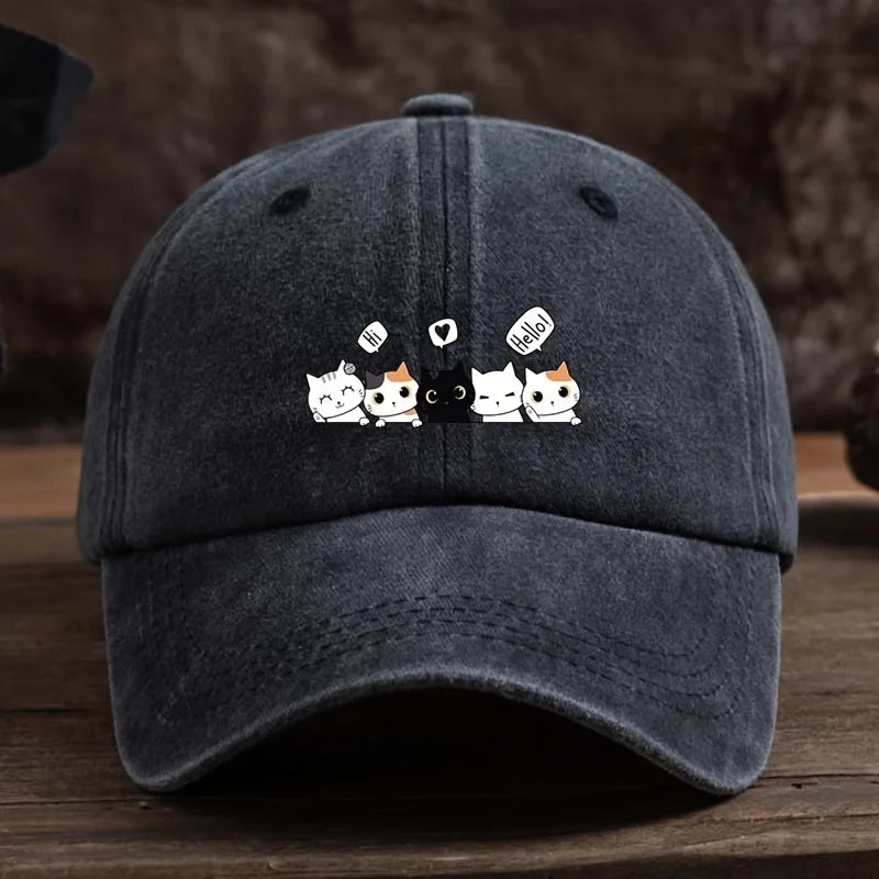 Cute Five Kittens Printed Baseball Hat