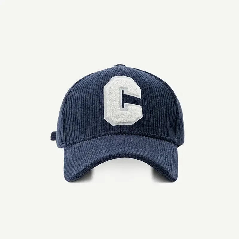 Corduroy Baseball Cap Ladies Fashion C Letter Snapback Hat Adjustable Casual Hip Hop Cap For Men