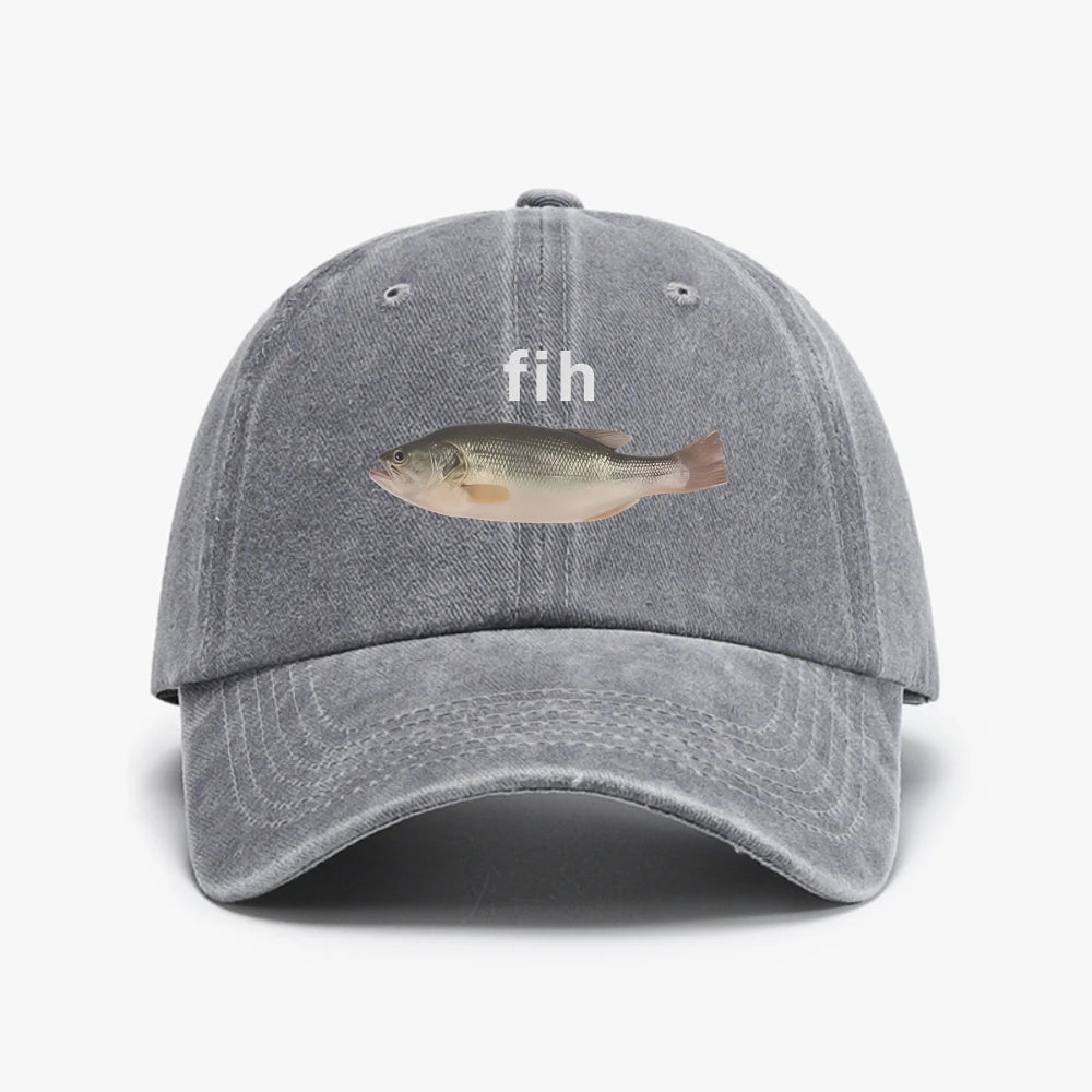 Funny Fih Fish Meme Retro Washed Baseball Cap