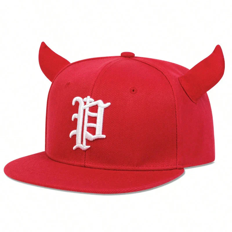 Unisex Personality Letter Embroidery Ox Horn Hip-hop Hats