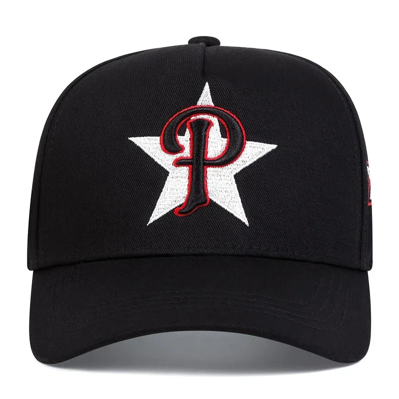 Unisex P letter Embroidery Baseball Caps Sunscreen Hat Sports Cap