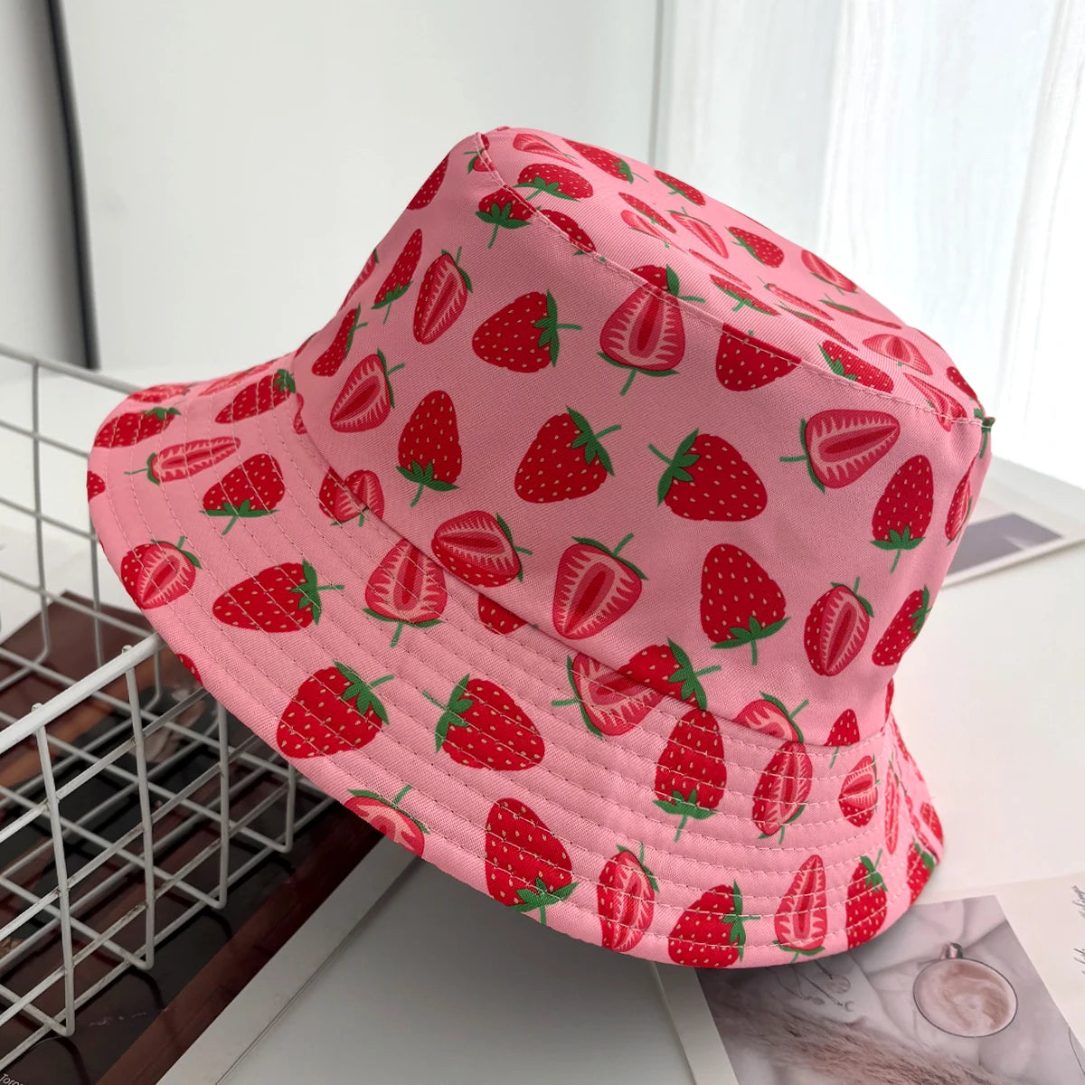 Bucket Hat Vintage Style Bucket Hats Fisherman Hats Cartoon Printing Panama Cap