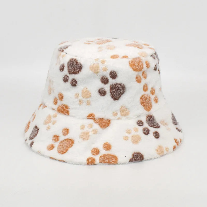 Winter Bucket Hat Women's Fashion Leopard Panama Warm Hat For Women
