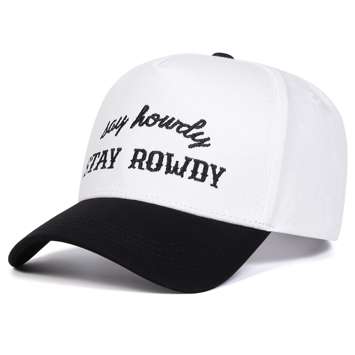 Unisex STAY ROWDY Letter Embroidery Baseball Caps Hip Hop Hat Sunscreen Hat