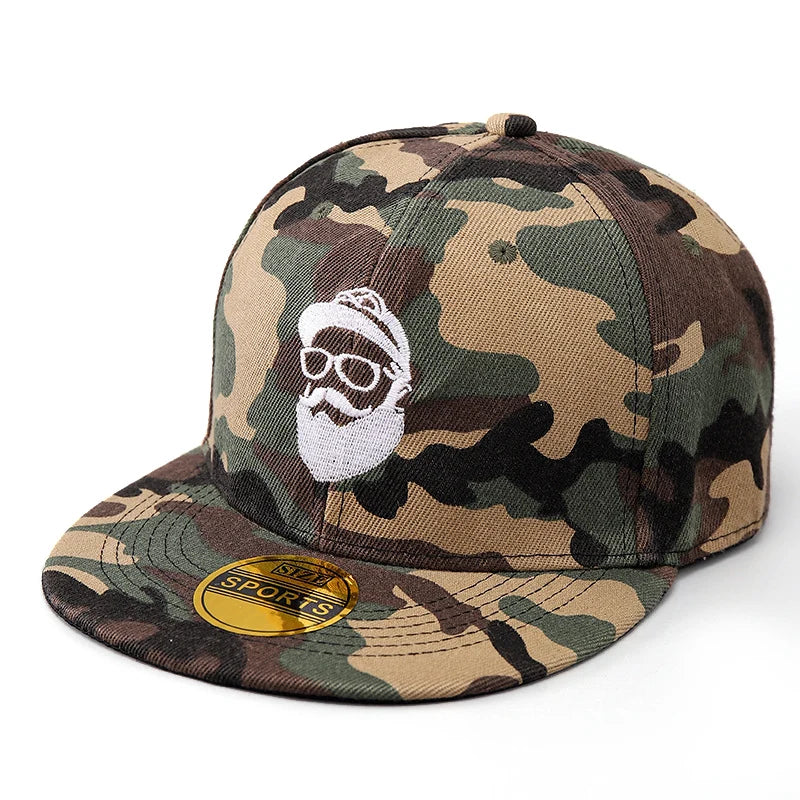 Bearded Uncle Baseball Cap, Unisex Fashionable Flat-Brim Hip-Hop Cap Snapback Caps