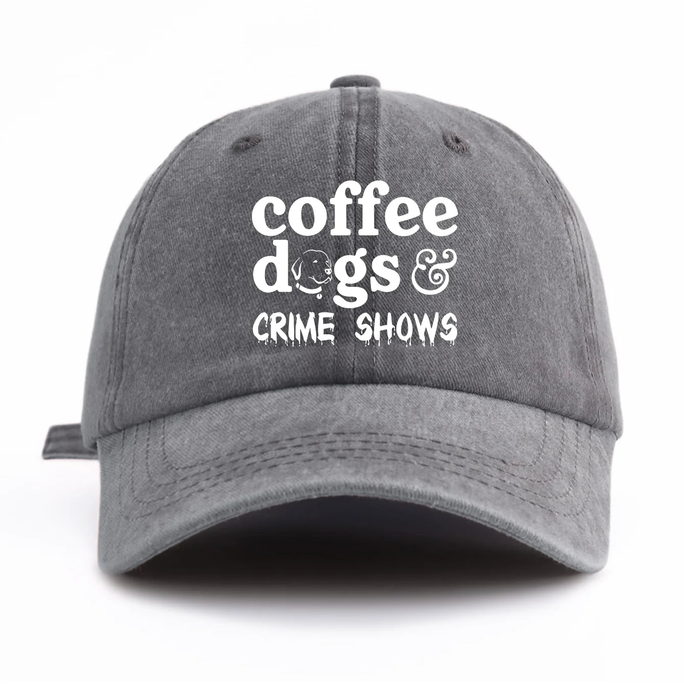 COFFEE DOGS Print Washed Baseball Cap For Adults