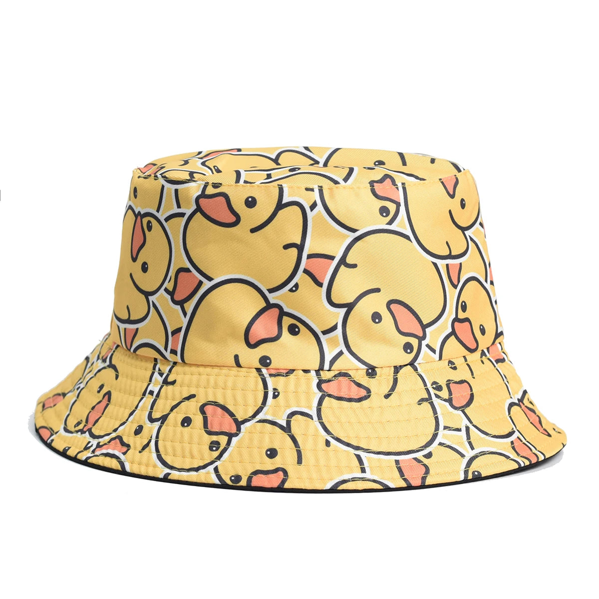 Cartoon Duck Bucket Hat Cute Printing Fisherman Hats For Men Women