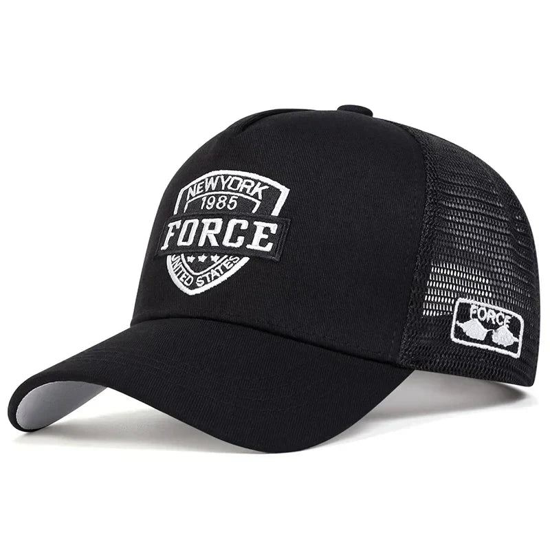 Unisex FORCE Letter Embroidery Baseball Net Caps