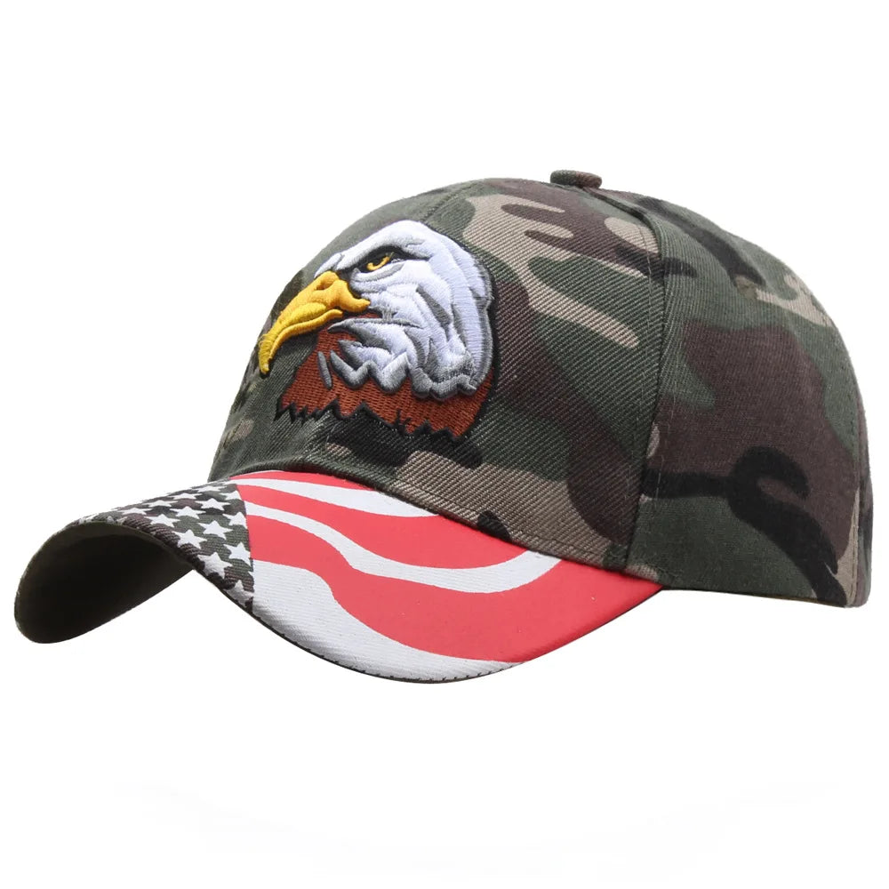 Eagle Flag Five Pointed Star Embroidered Baseball Cap