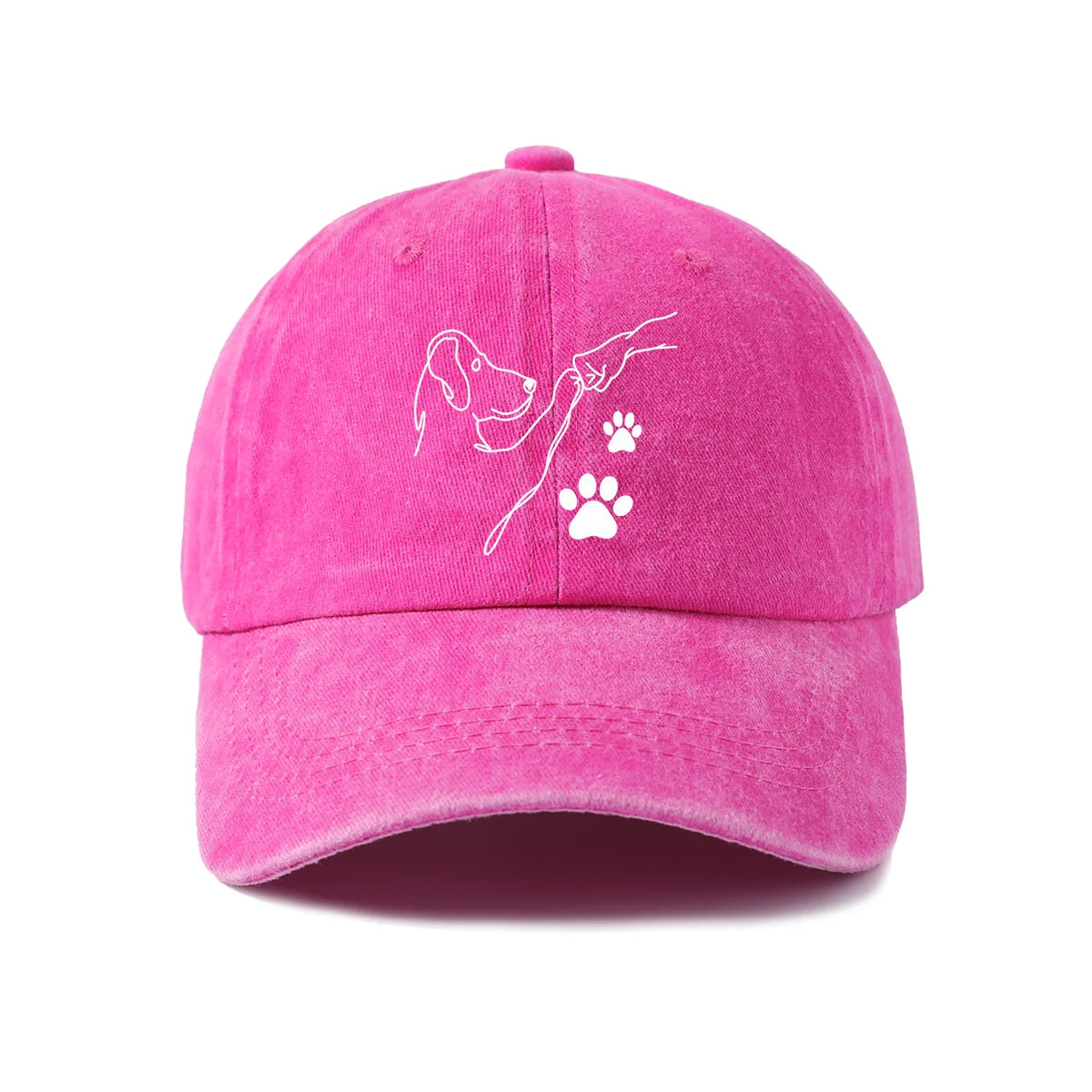 Dog Paw Outline Washed Baseball Cap
