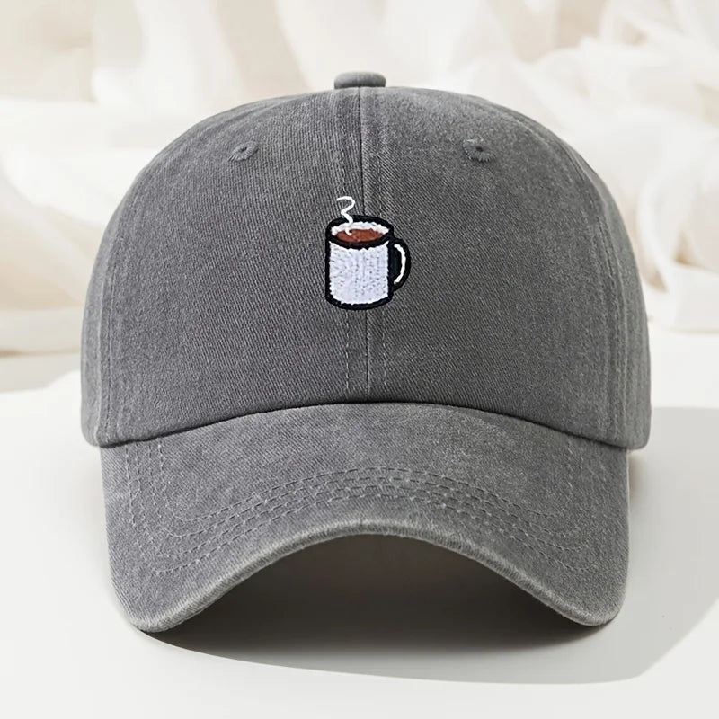 Baseball Cap Retro Washed Casual Hat Cup Embroidered Curved Hip Hop Hat Fishing Hat