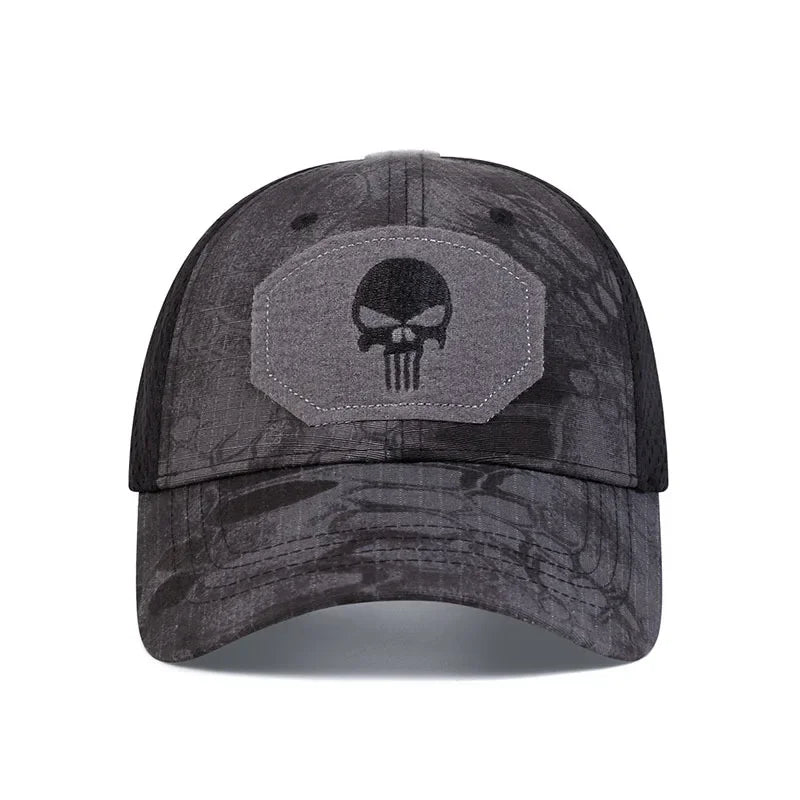 Unisex Skull Embroidery Baseball Net Caps