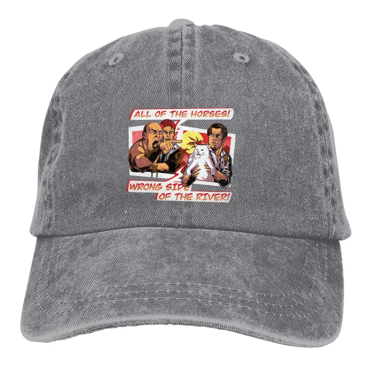 Wrong Side Of The River Cat Meme Baseball Cap