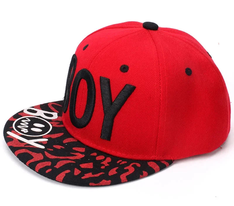 Unisex Kids Embroidered Hip Hop Snapback Cap