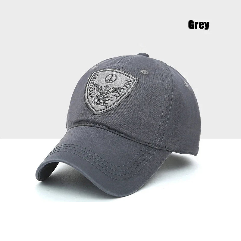 Fashion Classic Soft Top Embroidery Patch Washable Military Cadet Baseball Cap