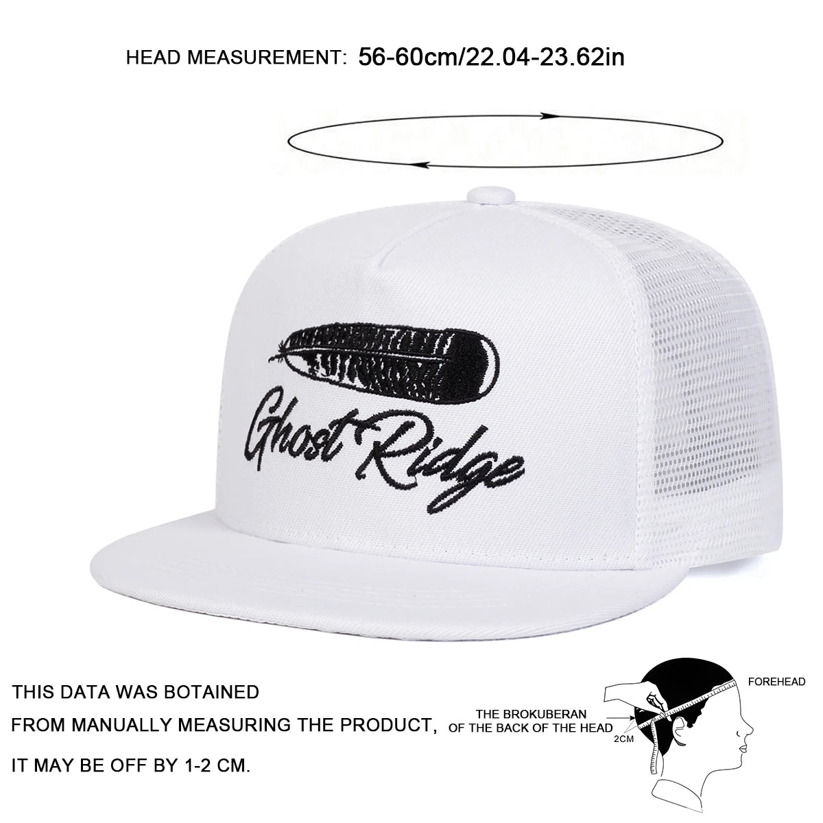 Unisex GHOST RIDGE Letter Embroidery Hip-hop Net Hats Snapback Caps