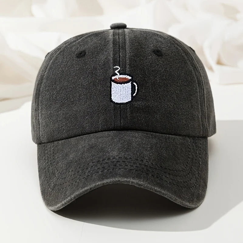 Baseball Cap Retro Washed Casual Hat Cup Embroidered Curved Hip Hop Hat Fishing Hat