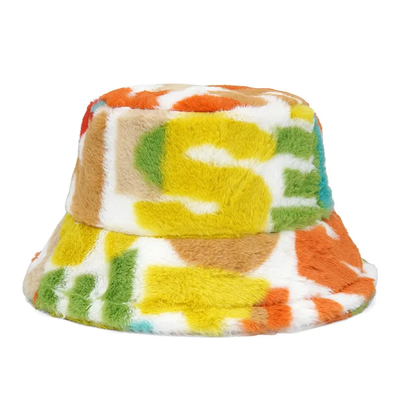 Winter Bucket Hat Women's Fashion Leopard Panama Warm Hat For Women