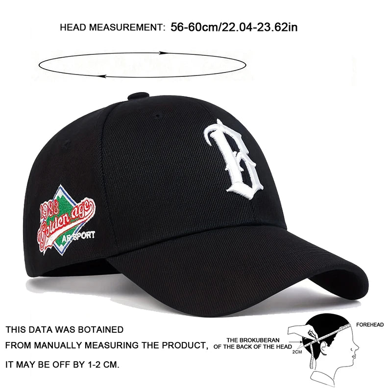 Unisex Letter B Side 1988 Embroidery Baseball Cap