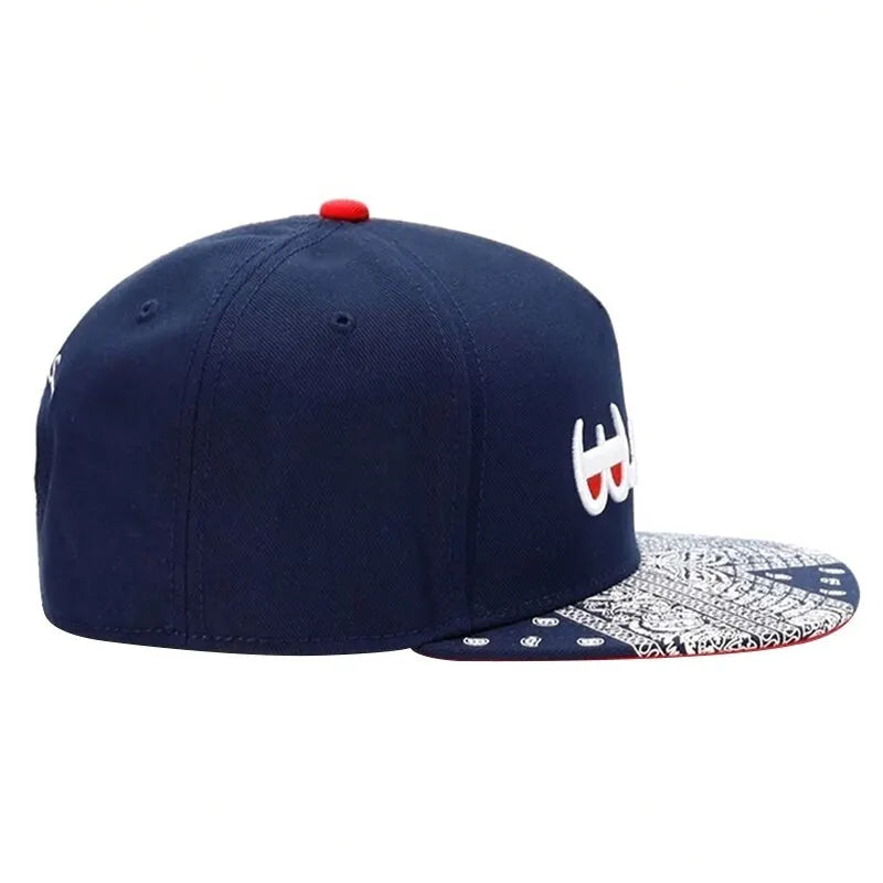 Unisex Letter Embroidery Geometric Printing Snapback Cap